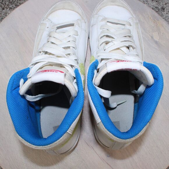 Nike Blazer Mid 77 Jumbo Sneakers Youth 6.5 White Yellow Blue Retro High Top - Picture 10 of 11